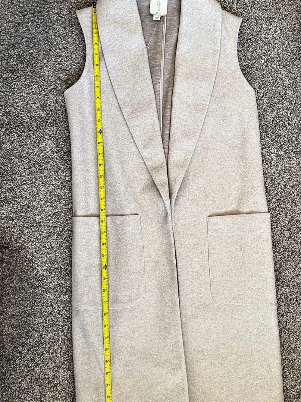 Joie Oatmeal Longline Sleeveless Sweater Vest Duster Size Small Like New